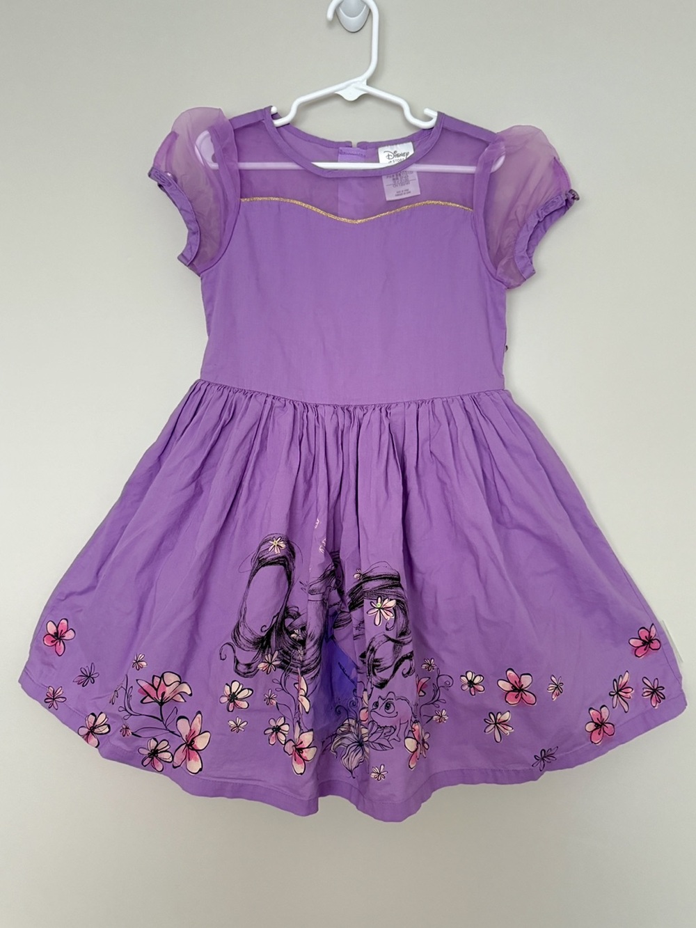 Disney Rapunzel Purple Floral Character Skater Dress Girls size 5/6